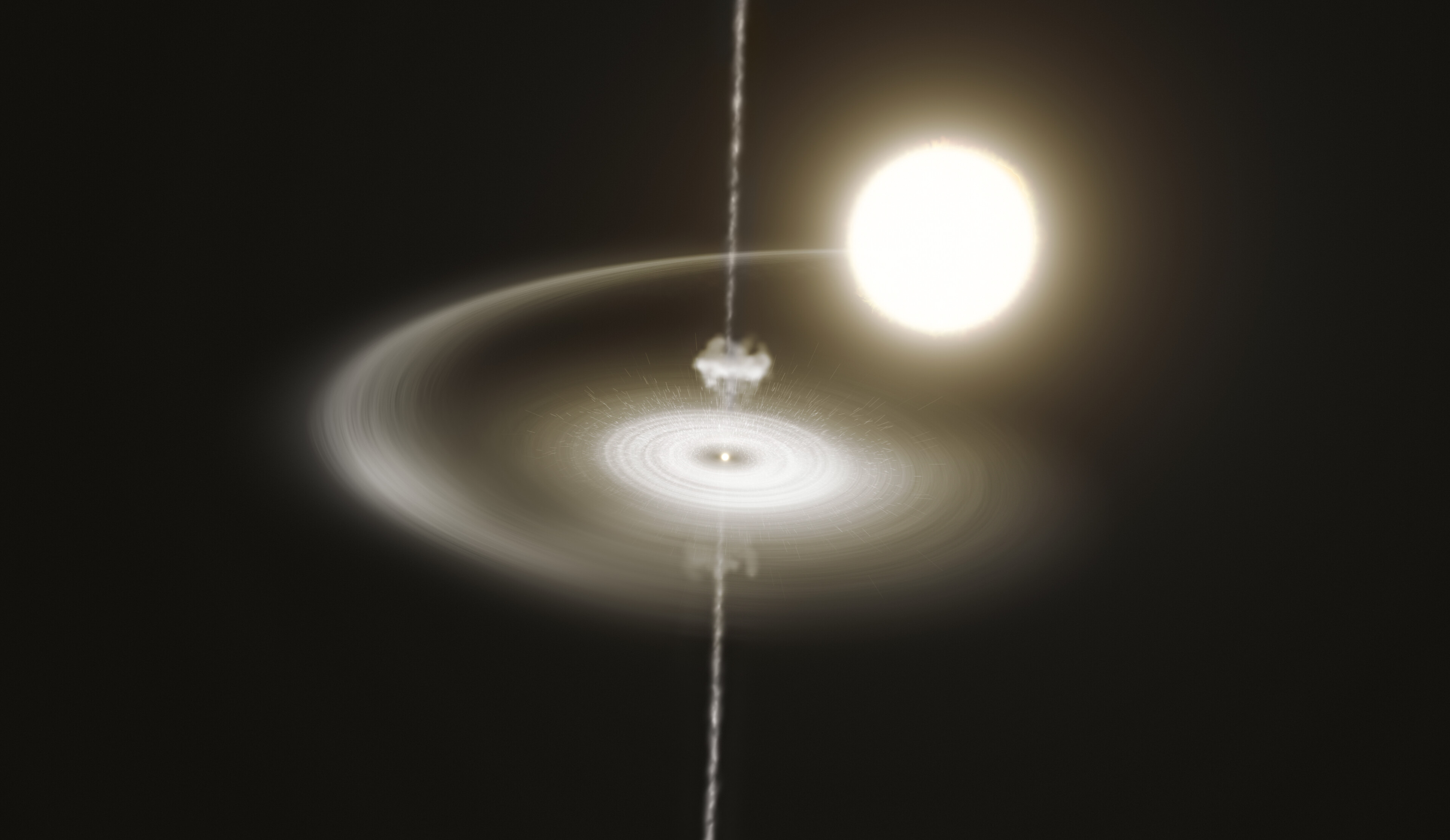 Artist’s impression shows the pulsar PSR J1023+0038 (ESO/M. Kornmesser)