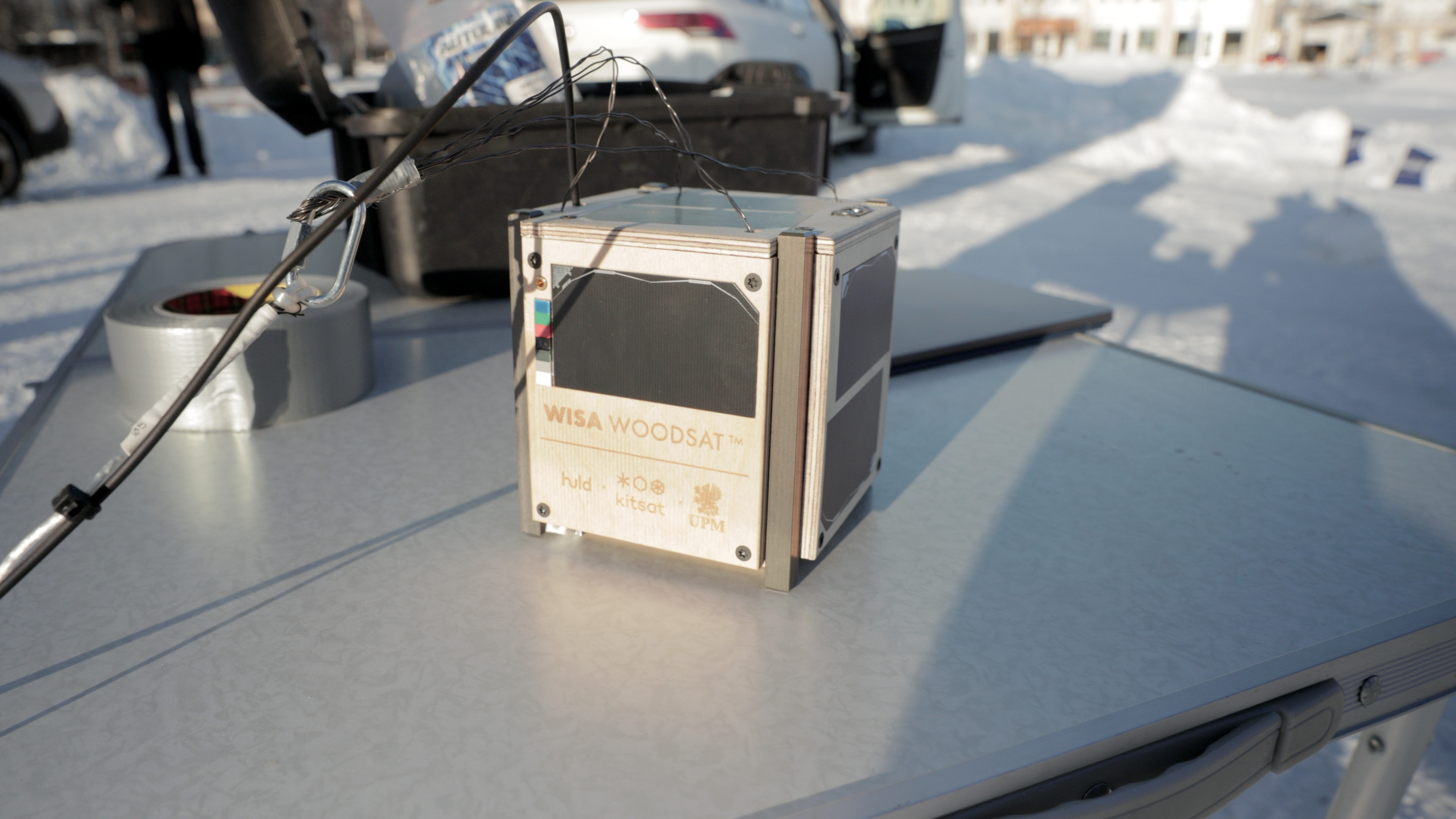Test model of the satellite is almost like the real WISA Woodsat.