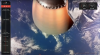 Electron's second stage engine flown red hot as the rocket speeds up to space